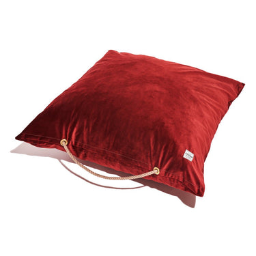 Burgundy Washable Velvet Dog BedDog BedsFound My AnimalM