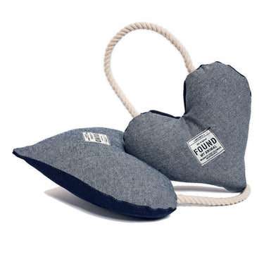 Found My Animal Heart Rope Denim Dog ToyToysFound My AnimalS