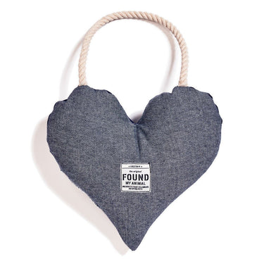 Found My Animal Heart Rope Denim Dog ToyToysFound My AnimalS