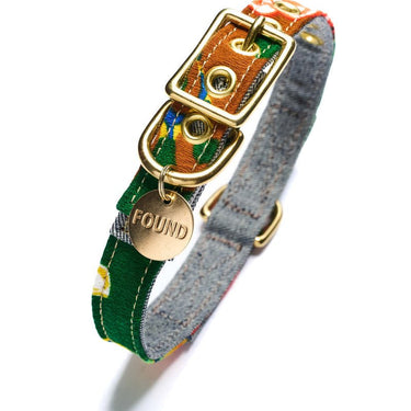 Limited Edition Vintage Floral Dog & Cat Collar, OrangeDog CollarsFound My AnimalXS