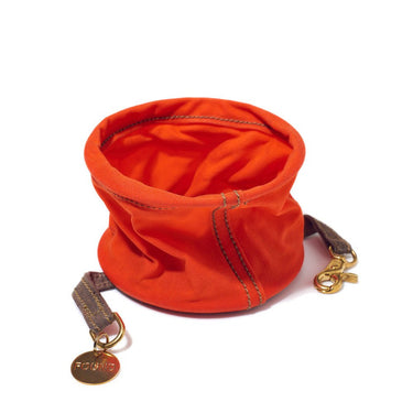 Orange Waxed Cotton Canvas Collapsible Cat & Dog Water BowlDog BowlsFound My Animal