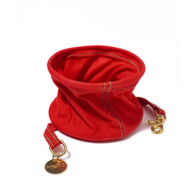 Red Cotton Canvas Collapsible Cat & Dog Water BowlDog BowlsFound My Animal