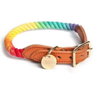 Light Prismatic Ombre Cotton Rope Cat & Dog Collar